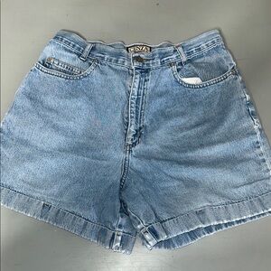 Cenza by Palmettos Blue Jean Shorts High-Waisted Vintage Style